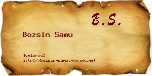 Bozsin Samu névjegykártya